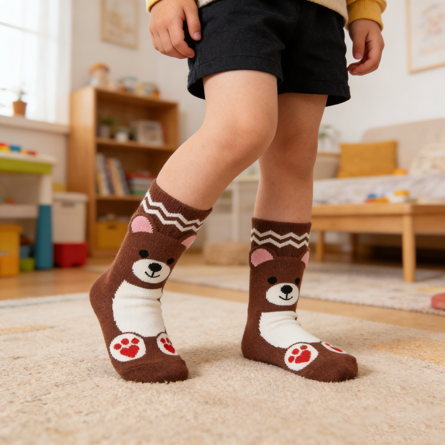 Warm Heart Bear Cute Socks