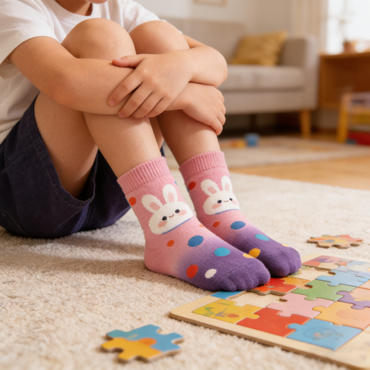 Gradient Pink-Purple Bunny Socks