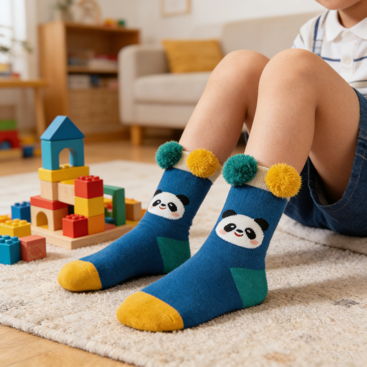 Cute Panda Pom-Pom Fun Socks