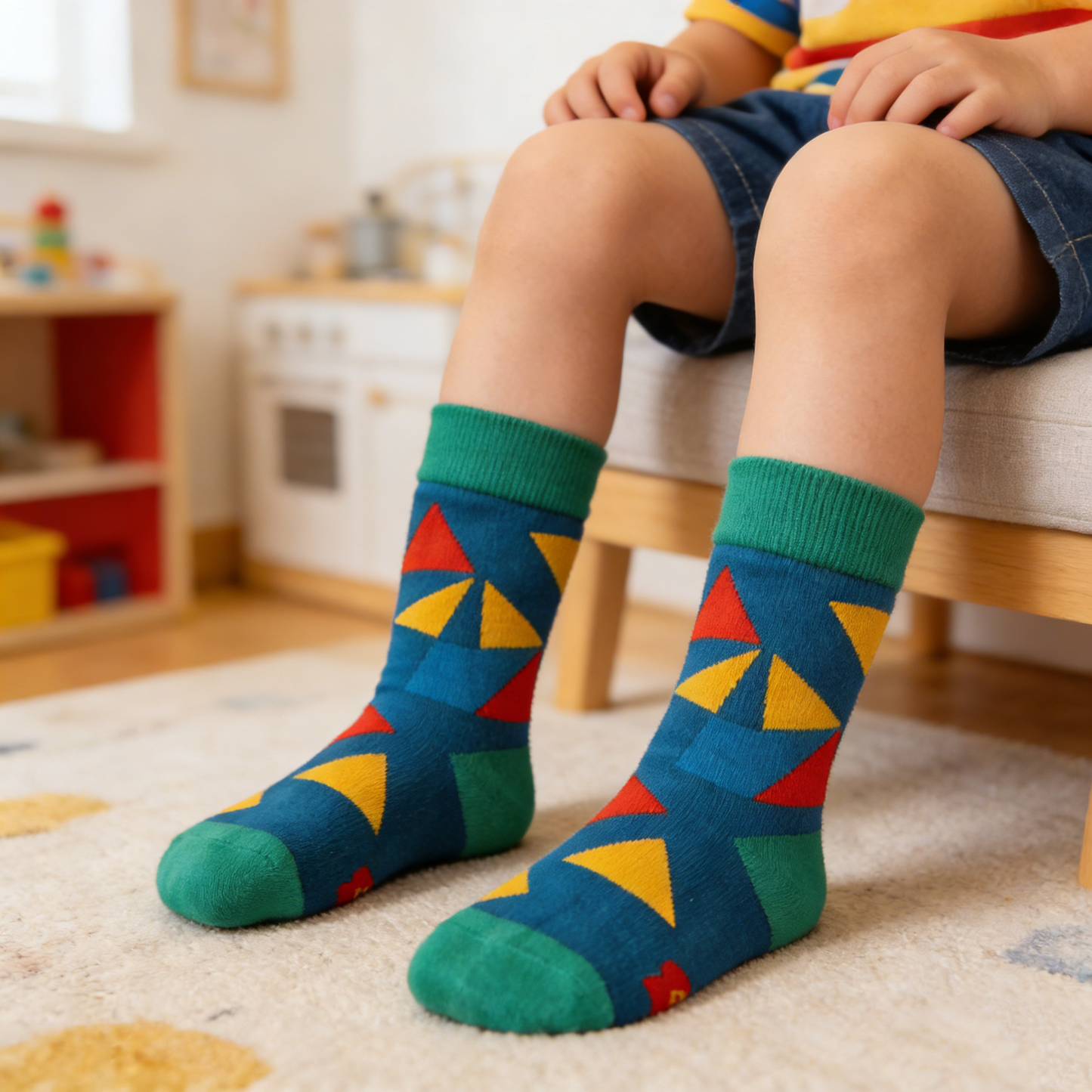 Triangular Patchwork Color Block Socks