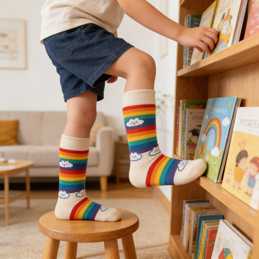 Rainbow Clouds Vibrant Socks